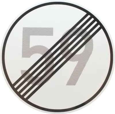 Produktbild von ORIGINAL VERKEHRSZEICHEN Nr. 282 mit Zahlenkombination ENDE 59 km/h  Geburtstagsgeschenk StVO Geburtstagsschild Straßenschild Verkehrsschilder Schild Schilder Straßenzeichen Straßenschilder