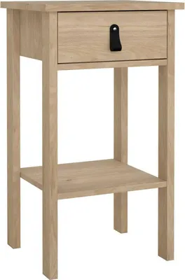 Image de Inday - Table de chevet, 40x34x70h cm Chêne Marron, 3 Tiroirs