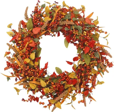 Produktbild von Türkranz Herbst | Herbstkränze für die Haustür | 35cm Herbstkranz Haustür Dekoration Beerenkranz Tischkranz Türdeko Außen Drinnen Herbstdeko für Erntedankfest Halloween Hochzeit