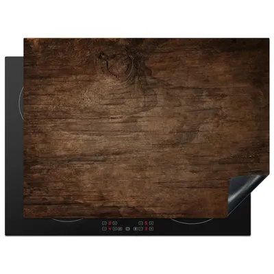Produktbild von KitchenYeah© Herdabdeckplatte Holzoptik - Braun - Industriell , 71x52cm, Küche Deko, Glaskeramikkochfeld Herdabdeckung, Abdeckplatte fùr Kochfeld