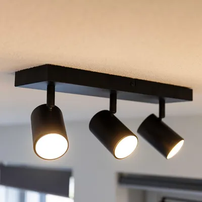 Image de HOFTRONIC - Plafonnier LED 35W 3 spots GU10 Noir IP20 inclinable