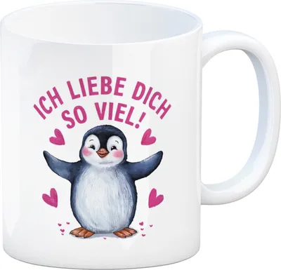 Produktbild von Pinguin ICH LIEBE DICH Kaffeebecher für Tierfreunde