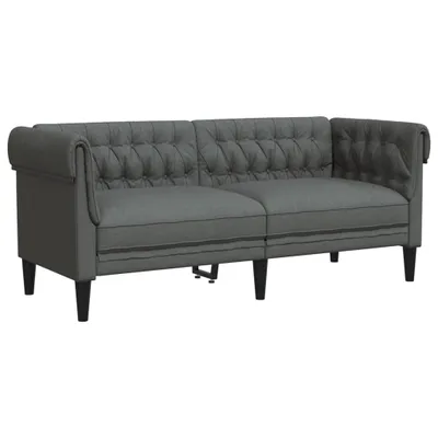 Immagine prodotto di Divano Chesterfield a 2 Posti Grigio Scuro in Tessuto