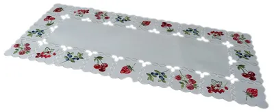 Tischdecke 40x85 cm, Obststickerei, Polyester, rechteckig