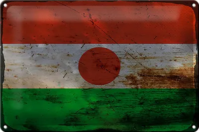 Produktbild von Blechschild Flagge Niger 30x20cm Flag of Niger Rost