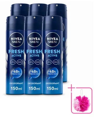 Produktbild von 6 x NIVEA MEN Fresh Active Deodorant Spray - 150 ml - Sparpackung - 6 Stücke