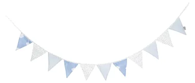 Produktbild von roba Wimpelkette 'Kleine Wolke blau', 12 Wimpel (2 m), Länge Kette 3 m, Baby- & Kinderzimmer Deko