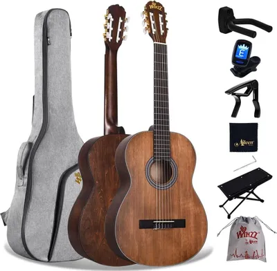 Produktbild von Konzertgitarre 4/4 Erwachsene, Klassische Gitarre für Anfänger 39 Zoll… Braun