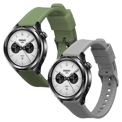 Obrázek produktu pro kwmobile 2x řemínek k hodinkám Xiaomi Watch S4 – sada řemínků k fitness trackeru z TPU silikonu – náhradní řemínek k chytrým hodinkám – tmavě zelená šedá