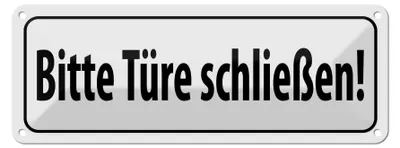 Produktbild von Blechschild Hinweis 27x10cm bitte Türen schließen Dekoration