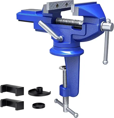 Produktbild von Tischschraubstock 80 mm, 360 Grad drehbare Basis, Amboss, für Holzbearbeitung