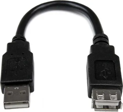 Obrázek produktu pro StarTech.com USBEXTAA6IN, 0,152 m, USB A, USB A, USB 2.0, Samec/samice, Černá