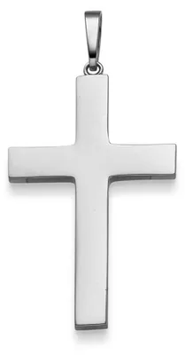 Produktbild von Anhänger Kreuz 46,5x23,5mm aus 585 Gold Weißgold glänzend schlicht