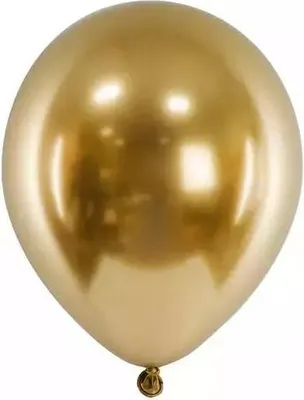 Immagine prodotto di Palloncini lucidi, cromo oro lucido, 45 cm, 5 pz.