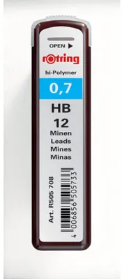 Zdjęcie produktu dla ROTRING Feinmine Dose Feinminen 12 Stück 0.7 HB