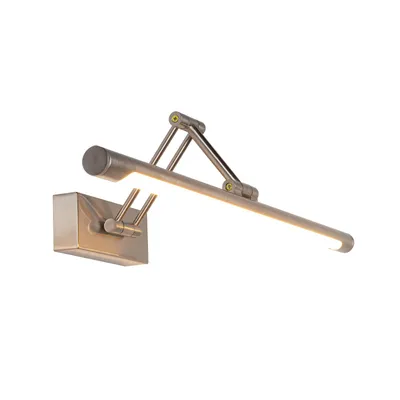 Produktbild von 60 cm LED-Bilderleuchte aus vernickeltem Aluminium, 12 W – Warmweißes Licht (2800 K), 3-fach verstellbar, modernes Design, Schutzart IP20