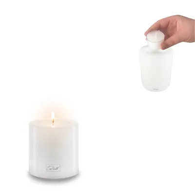 Produktbild von Qult Farluce Trend - Durchm. 6cm Teelichthalter in Kerzenform Dauerkerze Kunststoffkerze in Kerzenoptik Teelichtkerze mit Teelichteinsatz inkl, Teelicht