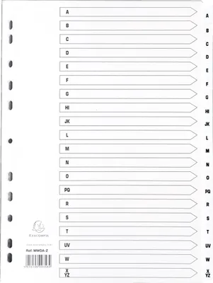 Produktbild von Exacompta 10x Register 20 Taben von A bis Z A4 Weiß MWDA-ZZ