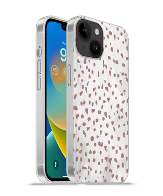 Produktbild von MuchoWow® Handyhülle Schutzhülle Hülle für Apple iPhone 14 - Softcase Polka dots - Braun - Weiß Silikon Softcase Handy Hülle - Mobiltelefonhülle