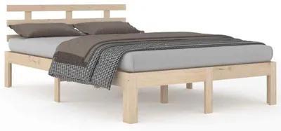 Obrázok produktu pre Postel s masívnym dreveným rámom, drevená posteľ do spálne, stabilná konštrukcia z masívneho dreva, farba: hnedá, rozmer: 180 x 200 cm