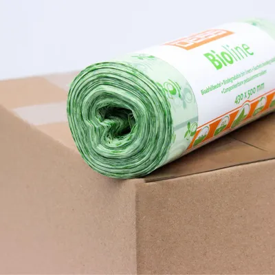Produktbild von 10x DEISS Biomüllbeutel 20 Liter, 06028, 100% Kompostierbar - Rolle / 20 Liter | Rolle (50 Stück) - B07KGF4MCG