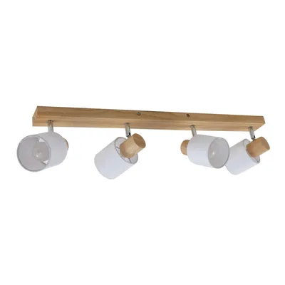 Produktbild von Lindby Deckenstrahler Wanessa, 67cm, 4-flg., Holz, weiß, E14