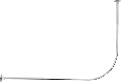 Image de Tringle à rideau de douche - en L - réglable 72–95 x 90–130 cm - fixation murale - acier inoxydable 201 - capacité de charge 8 kg - argent