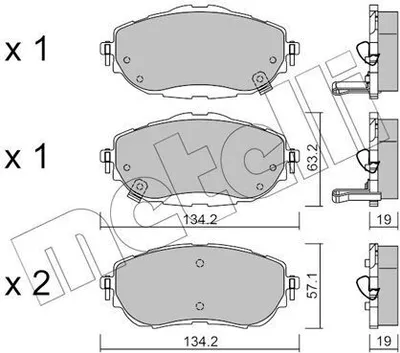 Produktbild von METELLI 22-0998-0 Bremsbeläge Satz Vorne Bremsklötze für TOYOTA Auris Kombi (E18) AURIS (NZE18, ZRE18)