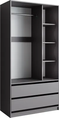 Produktbild von Kleiderschrank Vicco Elmo Anthrazit 100 x 200 cm mit 2 Schubladen, Model 49516