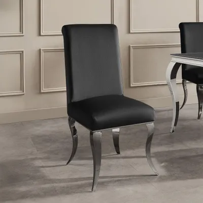 Produktbild von riess-ambiente Esszimmerstuhl MODERN BAROCK DELUXE schwarz silber Samt geschwungene Edelstahlbeine