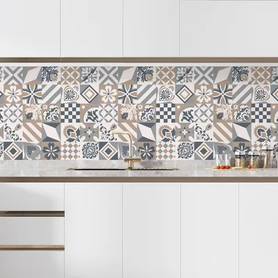 Produktbild von Klebefolie für Küchenrückwand – Lumaléa – Zementfliesenoptik – Klebefolie + MATT-Schutz – 60 x 60 cm