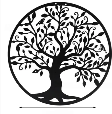 Immagine prodotto di INF Decorazione Murale in Metallo "Albero della Vita" Nero - Ornamento da Appendere