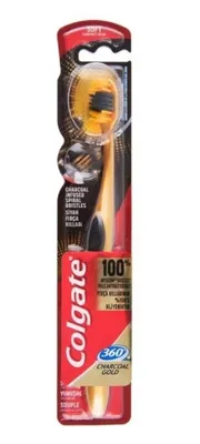 Immagine prodotto di Colgate Spazzolino 360 Charcoal Gold Soft Nero Gold Setole morbide
