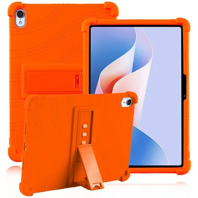 Produktbild von Tablet Hülle für Huawei MatePad Air 2023, Stoßfeste Weiches Silikon Schutzhülle mit Standfunktion Orange