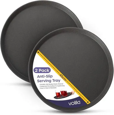 Immagine prodotto di Vassoio rotondo antiscivolo da 45 cm, nero