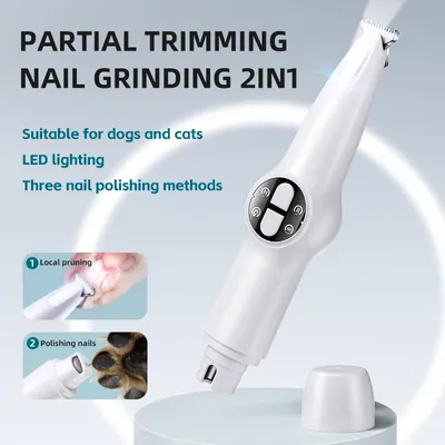 Produktbild von Hundekrallen-Schere, LED-beleuchtete, vollständig wasserdichte Haartrimmer für Haustiere, LED-Display-Hundeschere