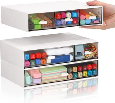 Produktbild von Famanu Büro-Organizer stapelbar mit 6 Fächern - Kunststoff
