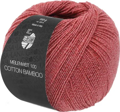 Produktbild von Lana Grossa - Meilenweit 100g Baumwolle Bamboo 0035 lachsrot
