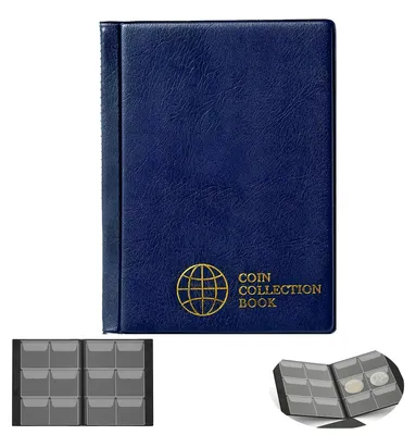 Produktbild von Münzsammelalbum - Mit 60 Taschen für 45x45mm Münzen - Sammelbuch - Blau