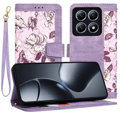 Produktbild von Techsuit FlipCraft Book Wallet Klapphülle mit Kabel für Xiaomi 14T Pro - Mysterious Lila