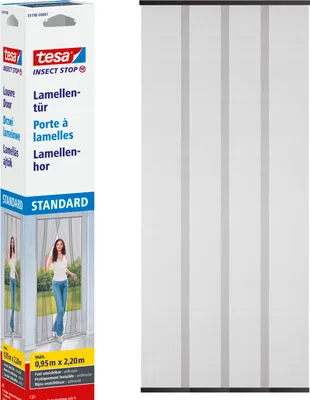 Produktbild von tesa Insektenschutz Vorhang Lamellentür Fliegengitter Balkontür grau 0,95 x 2,2m