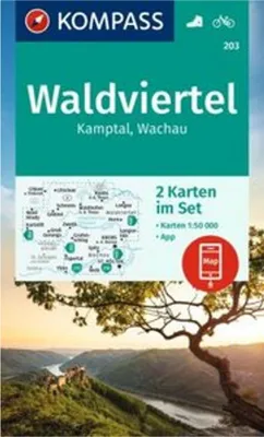 Immagine prodotto di Set di carte escursionistiche KOMPASS 203 Waldviertel, Kamptal, Wachau (2 carte) 1:50.000