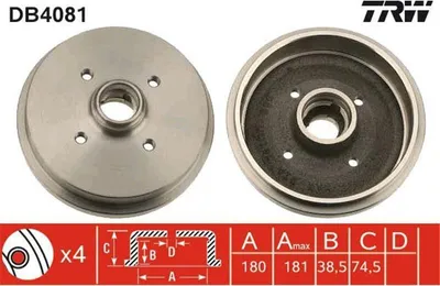 Produktbild von Trw Bremstrommel Hinterachse DB4081