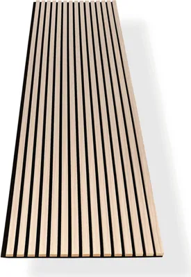 Productafbeelding van HAGEFOL® Akoestische panelen, hout, 240x60 cm, kleur: eiken, vilt: zwart, houten wandpanelen