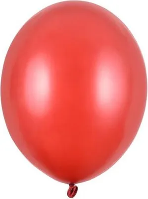 Image de 10 ballons métallisés Partystar rouges 30 cm
