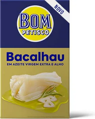 Produktbild von Kabeljau in extra nativem Olivenöl und Knoblauch -Bacalhau em Azeite Virgem Extra e Alho Bom Petisco