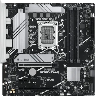 Zdjęcie produktu dla ASUS PRIME B760M-PLUS, Intel, LGA 1700, Intel® Celeron®, Intel® Pentium® Gold, Intel® Core™ i3, Intel® Core™ i5, Intel® Core™..., LGA 1700, DDR5-SDRAM, 192 GB