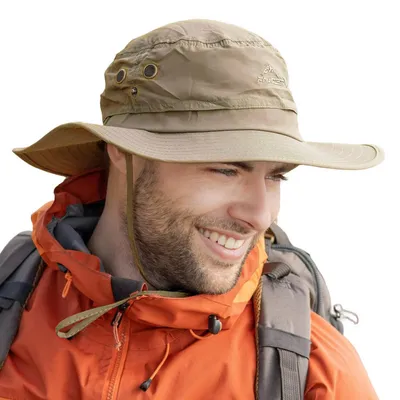 Produktbild von Sonnenhut Herren XL-XXL Khaki Breite Krempe UPF 50+ Winddicht 60-66 cm