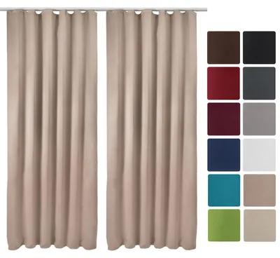 Produktbild von Beautissu 2er Set Blackout Vorhang Blickdicht Sand Amelie BK, 140x245cm