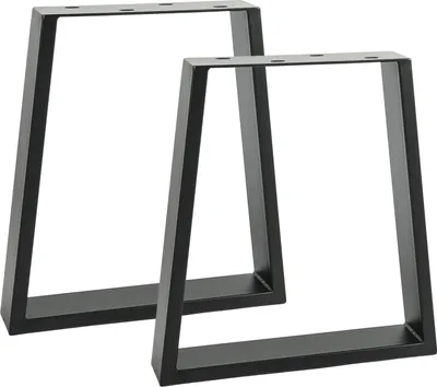 Immagine prodotto di Natural Goods Berlin, runner per mobili TRAPEZ 40 cm, runner per tavoli, gambe per tavoli, struttura per tavoli, tavolo da pranzo, panca, tavolino, 30 cm x 42 cm, nero, 2 pezzi